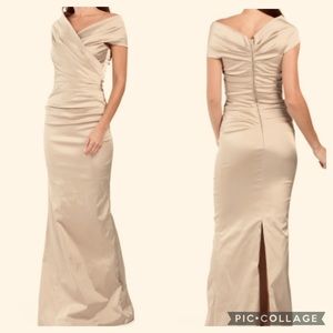 Adrianna Papell Rouched taffeta gown